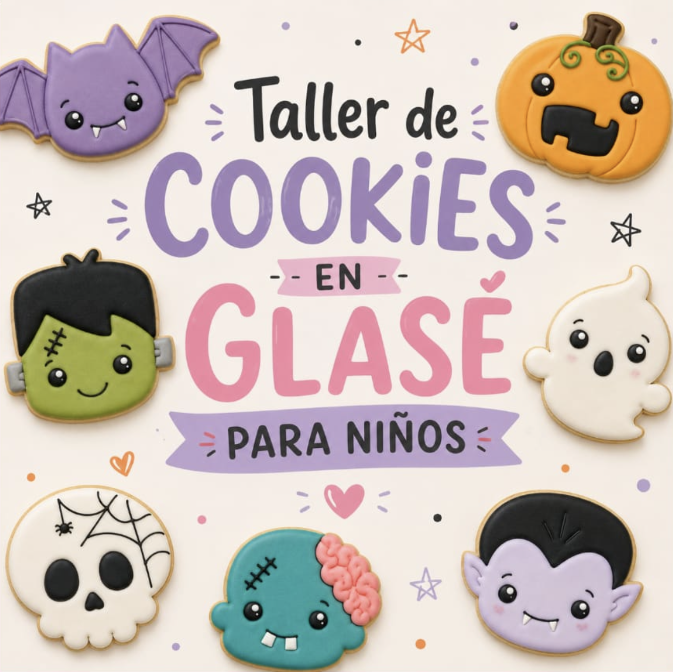 Cookies de Halloween decoradas para el taller infantil